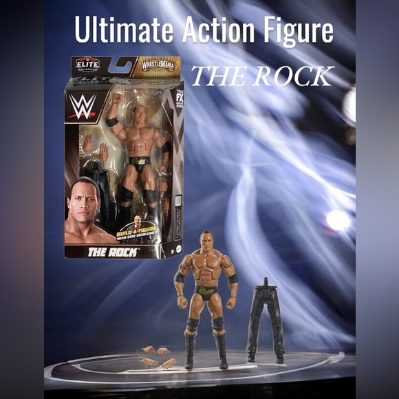Mattel WWE WRESTLEMANIA ELITE COLLECTION THE ROCK ACTION FIGURE WITH ACCESSORIES - Picture 1 of 6